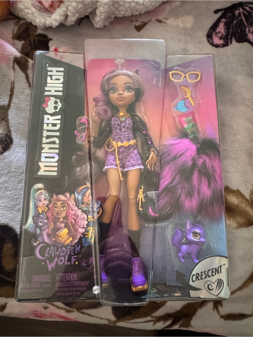 monster high Clawdeen Wolf Doll with Pink & Purple Fashion